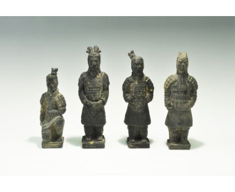 20th century AD. A mixed group of ceramic figures based on the 'Terracotta Amy' discovery (funerary figures of Qin Shi Huang,
