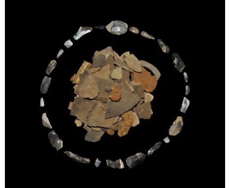 4th millennium BC-15th century AD. A group of mixed artefacts comprising: a group of Stone Age implements of various size and