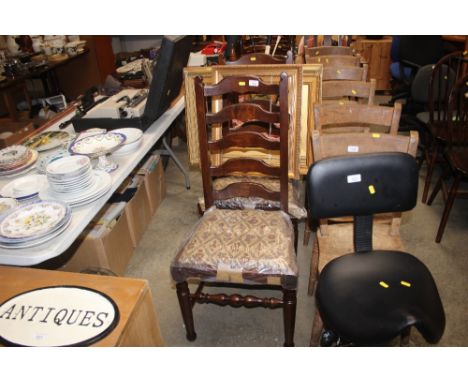 A pair of ladder back chairs