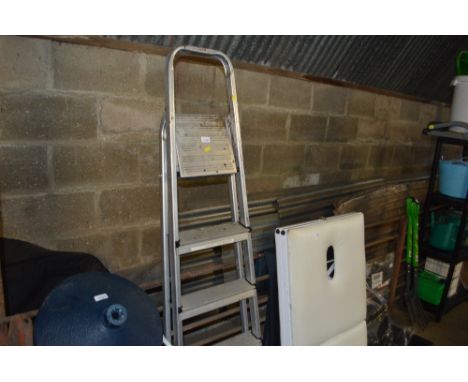 A metal step ladder