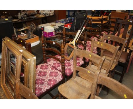 A set of six ladder back dining chairs