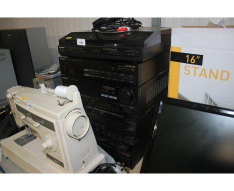 A Pioneer stack to include turntable, tuner, amplifier, double cassette deck and a compact disc player