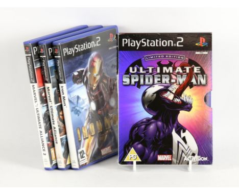 PlayStation 2 (PS2) Marvel bundle (PAL) [4] Includes: Ultimate Spider-Man [Limited Edition], Marvel Ultimate Alliance, Marvel