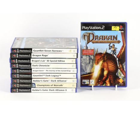 PlayStation 2 (PS2) Fantasy bundle (PAL) [10] Includes: Dragon Quest - The Journey of the Cursed King, Dark Chronicle,Baldur'