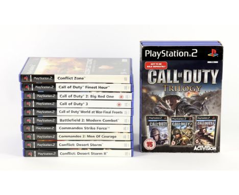PlayStation 2 (PS2) Military bundle (PAL) [11] Includes: Battlefield 2: Modern Combat, Call of Duty Trilogy, Conflict Zone, C