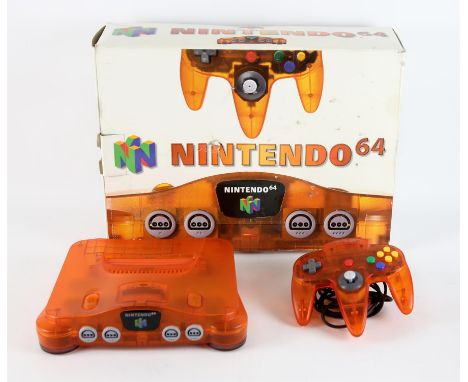 Nintendo 64 (N64) Fire Orange Console (PAL) Item is boxed and complete with original controller, polystyrene packaging and in