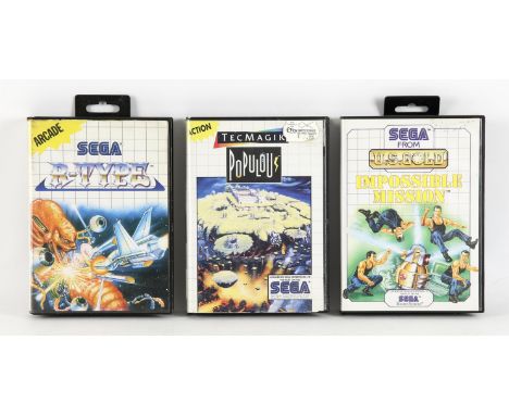 SEGA Master System Variety bundle (PAL) Includes: R-Type, Populous and Impossible Mission Games are complete, boxed and in fa