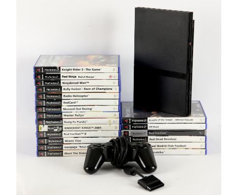 PlayStation 2 (PS2) Slim Console [Black] (PAL) with games [20] and DualShock 2 Controller [Black] Games include: Off Road, Re