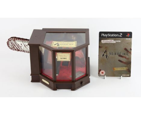 PlayStation 2 (PS2) NubyTech Resident Evil 4 boxed Chainsaw controller w/stand and Resident Evil 4 [Limited Edition] game w/s