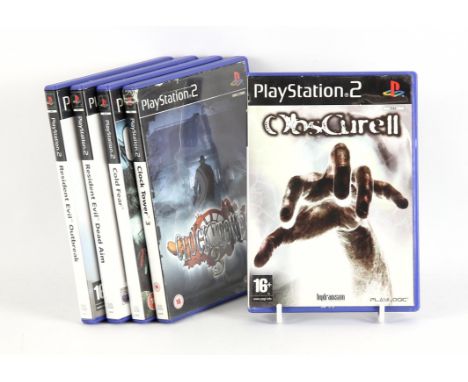 PlayStation 2 (PS2) Horror bundle (PAL) [5] Includes: Obscure II, Resident Evil Outbreak, Resident Evil Dead Aim, Cold Fear a