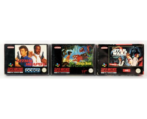 Super Nintendo (SNES) Movie Tie-in bundle (PAL) Includes: Lethal Weapon, Super Star Wars and The Jungle Book Lethal Weapon an