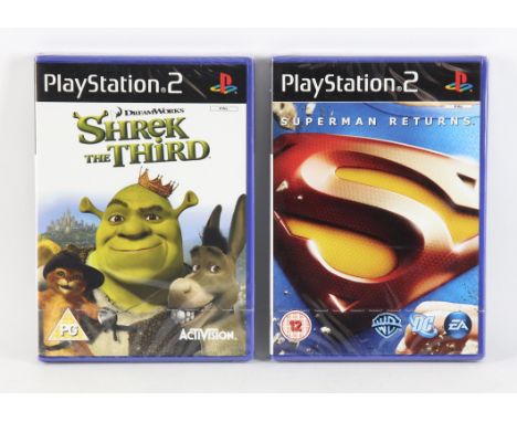 PlayStation 2 (PS2) Factory Sealed Movie Tie-in bundle (PAL) Includes: Superman Returns and Shrek the Third Games are factory