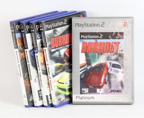 PlayStation 2 (PS2) Burnout bundle (PAL) [5] Includes: Burnout [Platinum], Burnout 2: Point of Impact, Burnout 3: Takedown, B