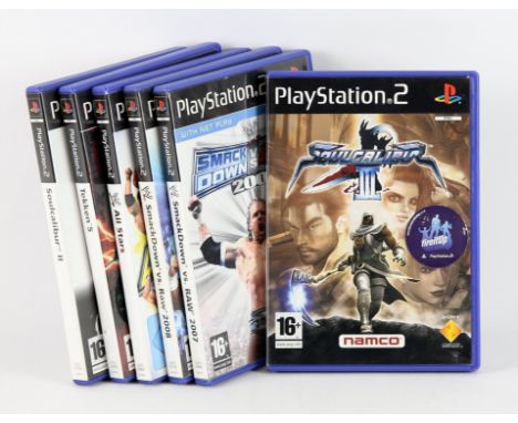 PlayStation 2 (PS2) Fighting bundle (PAL) [6] Includes: Soul Calibur II, Soul Calibur III, Tekken 5, WW All Stars. Smackdown 