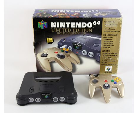 Nintendo 64 (N64) Console [with limited edition gold controller] (PAL) Item is complete, boxed and in good condition There is