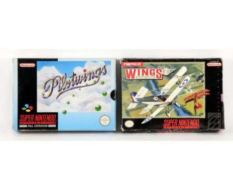 Super Nintendo (SNES) Aerial Combat bundle Includes: Pilotwings (PAL) and Wings 2: Aces High (NTSC) Pilotwings is complete, b