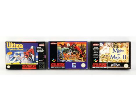 Super Nintendo (SNES) Fantasy bundle Includes: Ultima: The False Prophet (NTSC), Equinox (PAL) and Might and Magic II (PAL) I