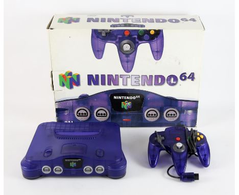 Nintendo 64 (N64) Grape Purple Console (PAL) Item is boxed and complete with original controller, polystyrene packaging and i