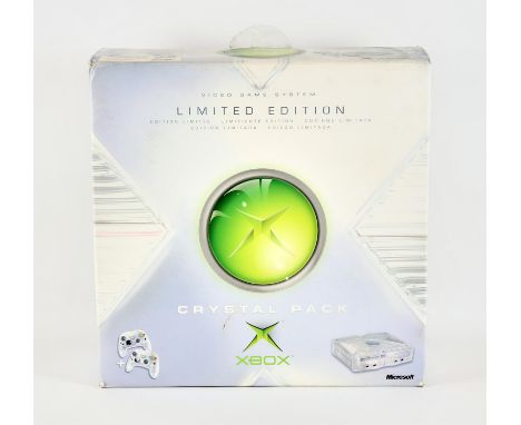 Xbox (Original) boxed console [Limited Edition Crystal] (PAL) w/2 Crystal Controllers (S) Item is complete, boxed and both co
