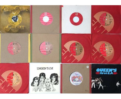 QUEEN - 7" COLLECTION. A super collection of 68 7" singles by Queen. Some titles will be duplicated. Titles include Bohemian 
