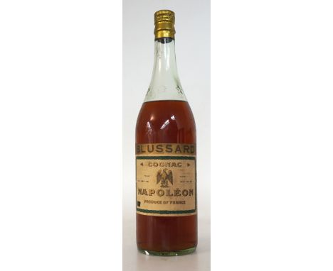 BLUSSARD NAPOLEON COGNAC
A rare bottle of old cognac from circa 1930's.  1 Litre.  65 degrees.  Produced by Godet Freres and 