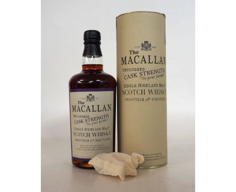 MACALLAN UNFILTERED CASK STRENGTH
A rare bottling of Macallan Unfiltered Cask Strength Single Malt Scotch Whisky.  Bottled at