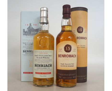 BENROMACH 15YO & BENRIACH 10YO
Two older bottlings of these resurgent distilleries, each would make an interesting counterpoi