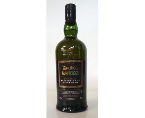 ARDBEG AURIVERDES
Ardbeg's contribution to the Feis Ile 2014 festival.  70cl.  49.9% abv.  In original carton.  Level mid-nec