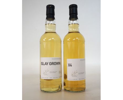 BRUICHLADDICH X4 & ISLAY GROWN FUTURES 
Bruichladdich X4 Futures Single Malt Scotch Whisky.  70cl.  64.6% abv.  Distilled 01/
