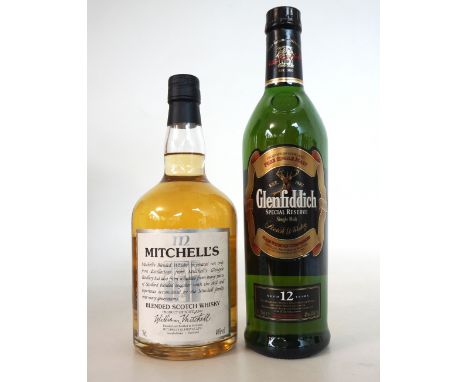 SELECTION OF WHISKIES
A Speyside malt and a Campbeltown blend.  GLENFIDDICH SPECIAL RESERVE 12 YEAR OLD.  70cl.  40% abv.  Si