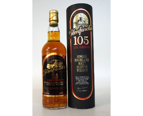 GLENFARCLAS 105
A 1990's bottling of the famous Glenfarclas 105.  700ml.  60% abv.  Whisky as it was meant to be drunk.  In o