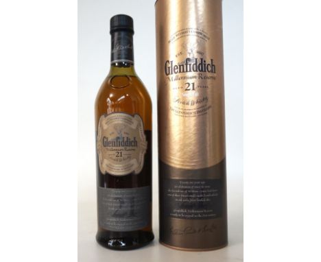 GLENFIDDICH MILLENNIUM RESERVE 21 YO
A rare limited edition bottling of the Glenfiddich 21 Year Old Millennium Reserve Single