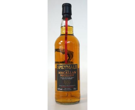 SPEYMALT MACALLAN 1991 VINTAGE
A young Macallan Single Malt Scotch Whisky bottled by Gordon & MacPhail as part of their Speym