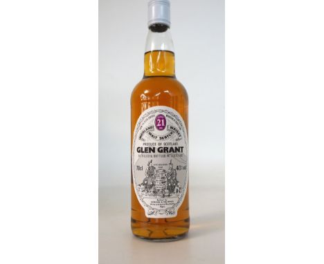 GLEN GRANT 21YO
A bottling of Glen Grant 21 year old single malt scotch whisky bottled by Gordon & MacPhail.  70cl.  40% abv.