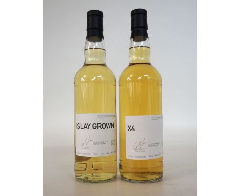 BRUICHLADDICH X4 & ISLAY GROWN FUTURES 
Bruichladdich X4 Futures Single Malt Scotch Whisky.  70cl.  64.6% abv.  Distilled 01/