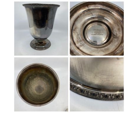 Silver Plated Ice bucket by R Wallace, Benjamin Franklin Hotel. 150 ounces, silver soldered ref 0392-7, heavy quality piece, 