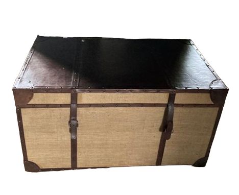 Large Leather and Hessian effect Storage trunk (furniture not travelling) very good condition&nbsp;