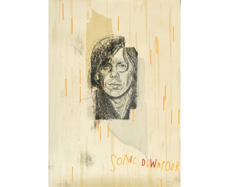 Kasper Eistrup (Danish, b. 1973). Sonic Downpour [portrait of Thurston Moore of Sonic Youth], signed &amp; dated l.r., 2008, 