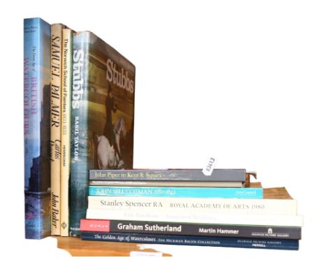 Books about various artists, including Graham Sutherland and George Stubbs 