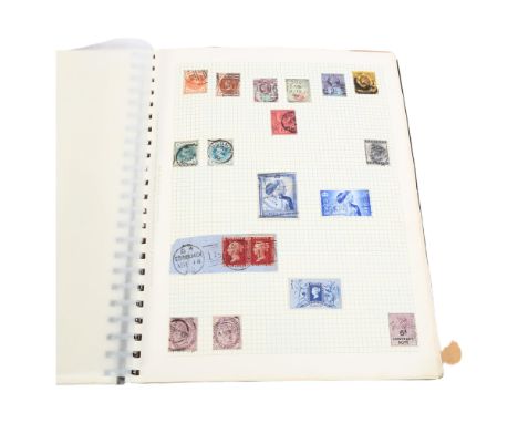 A S.G. "Swing-O-Ring" stamp album no. 3030, containing sheets of UK and worldwide stamps, including Ceylon 1959 Centenary, Sa