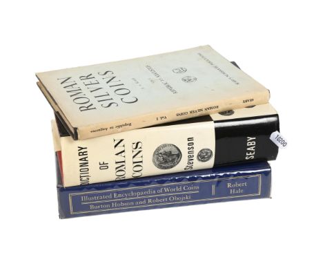 Encyclopedia of World Coins by Robert Hale, and 2 books about Roman coins 
