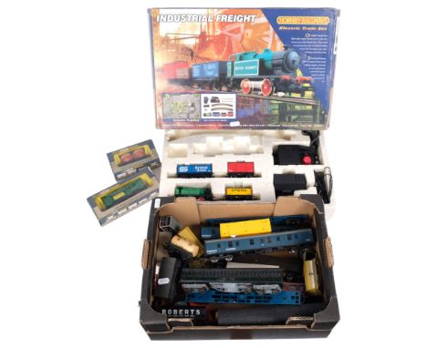 A Hornby Railways Industrial Freight electric train set, ref. R.1005, missing track, various boxed Tri-ang Wrenn wagons, a se