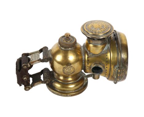 An early Calcia King no. 318 brass bicycle lamp, by Lucas of Birmingham, L17cm 