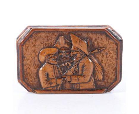 Picturing Three Hare Skin Traders, the interior with faux tortoiseshell lining and the makers printed label Ferdinand Strombu