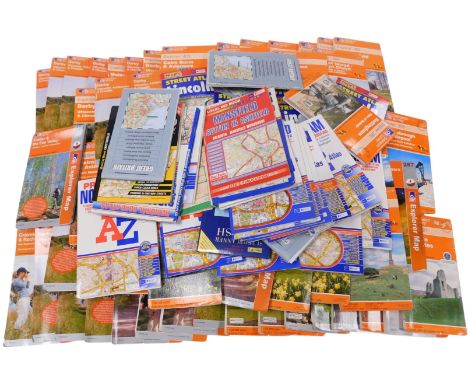 Ordnance Survey Explorer maps, A-Z street atlases, and further maps. (1 crate) 