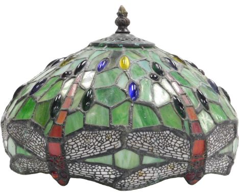 A Tiffany style dragonfly lamp shade, 27cm wide. 
