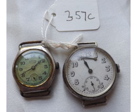 Two vintage silver cased wrist watches     