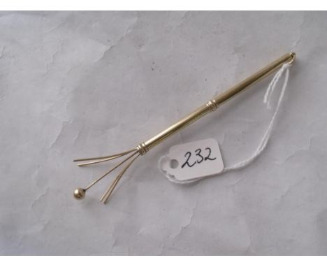 A 9ct swizel stick 5" extended  4.6g     