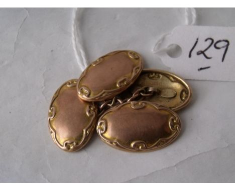 Pair vintage 9ct cufflinks 3.2g     