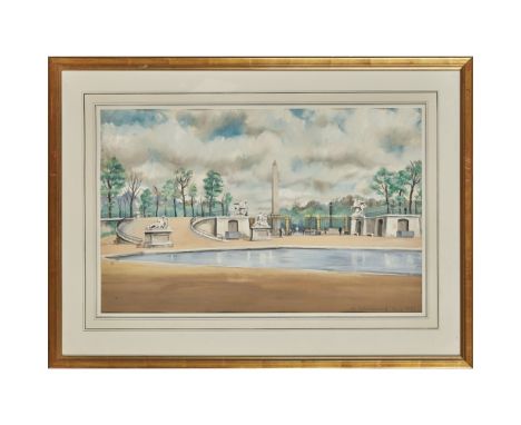 ALEXANDRE BORISOVICH SEREBRIAKOFF (RUSSIAN 1907-1995)  LES JARDINS DE TUILERIES  signed, inscribed and dated 'Paris 1931', pe